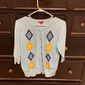 Argyle Cardigan - 3/4 Sleeve